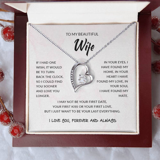 To My Beautiful Wife | I Love You, Forever & Always - Forever Love Necklace